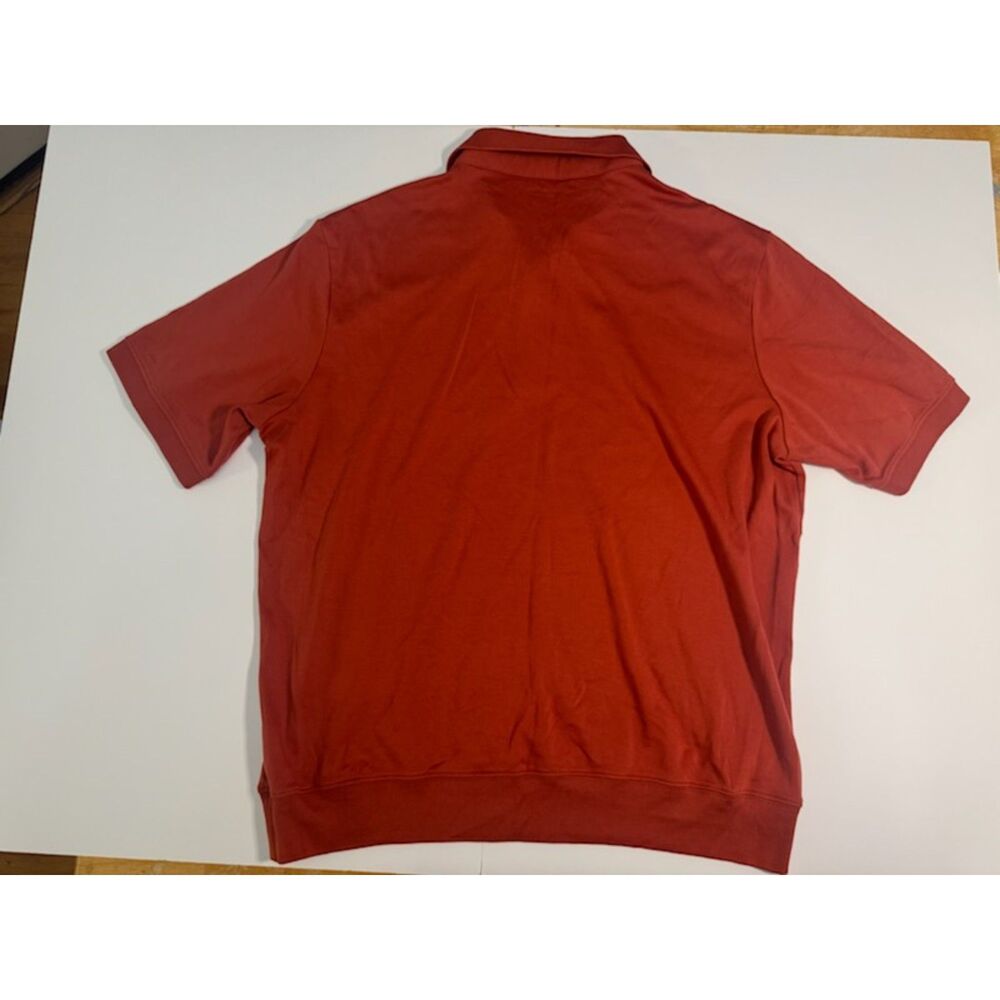 Lands' End traditional fit olo hirt Men's Large Orange Short Sleeve Cotton